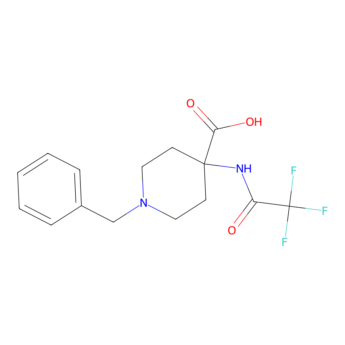 1-Benzyl-4-(trifluoroacetamido)piperidine-4-carboxylic acid molecular structure, CAS 1444103-34-7