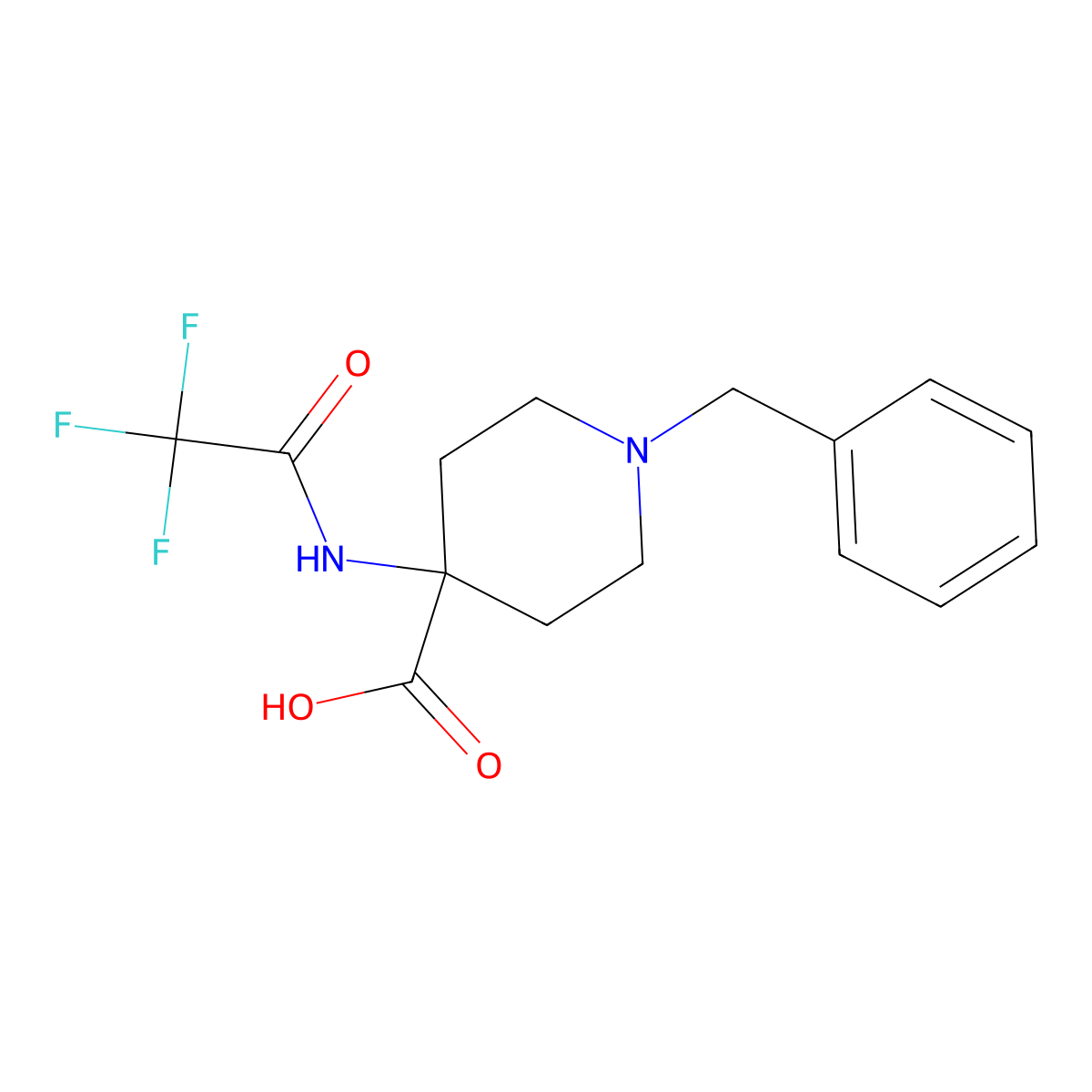1-Benzyl-4-(trifluoroacetamido)piperidine-4-carboxylic acid molecular structure, CAS 1444103-34-7