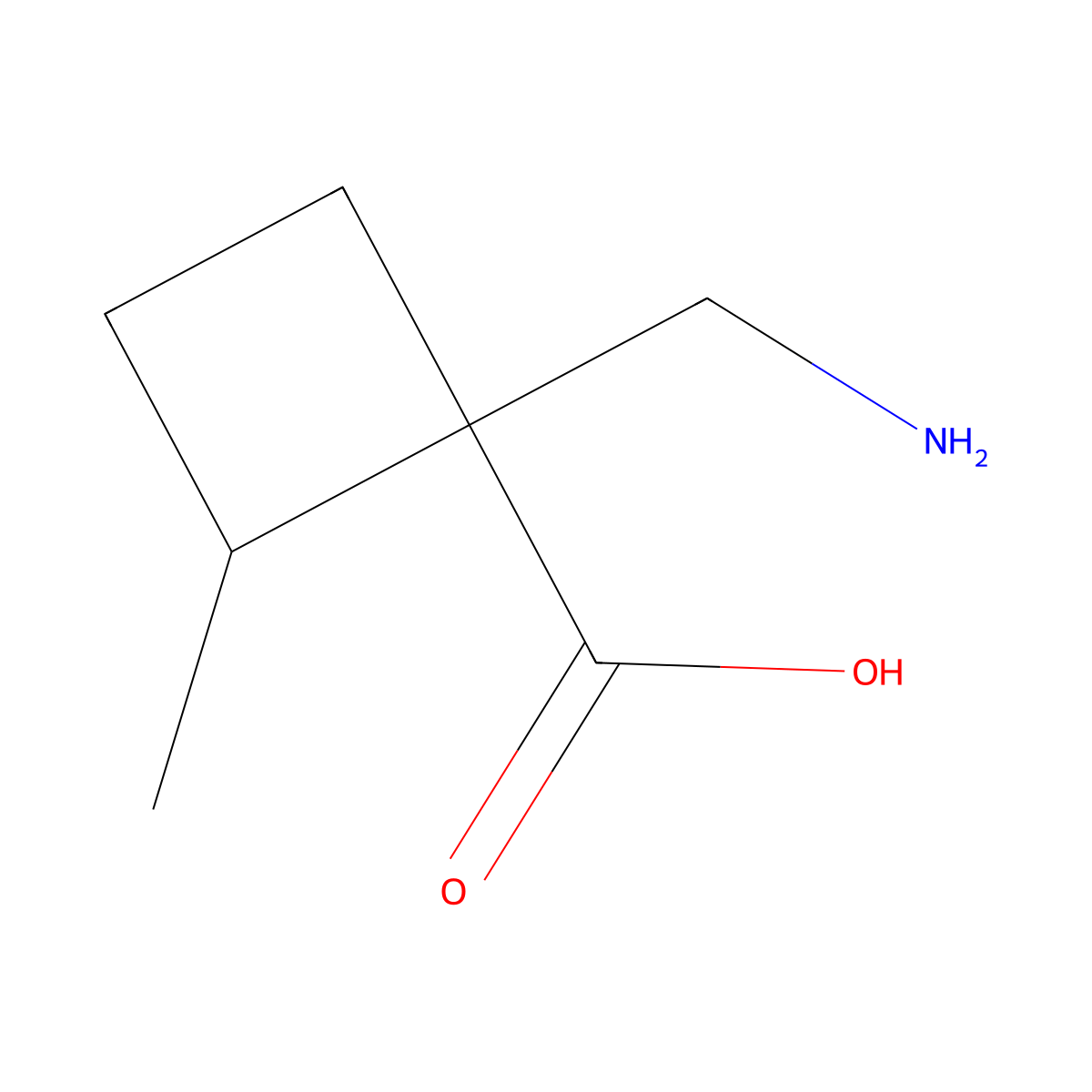 1-(Aminomethyl)-2-methylcyclobutane-1-carboxylic acid molecular structure, CAS 1444103-36-9