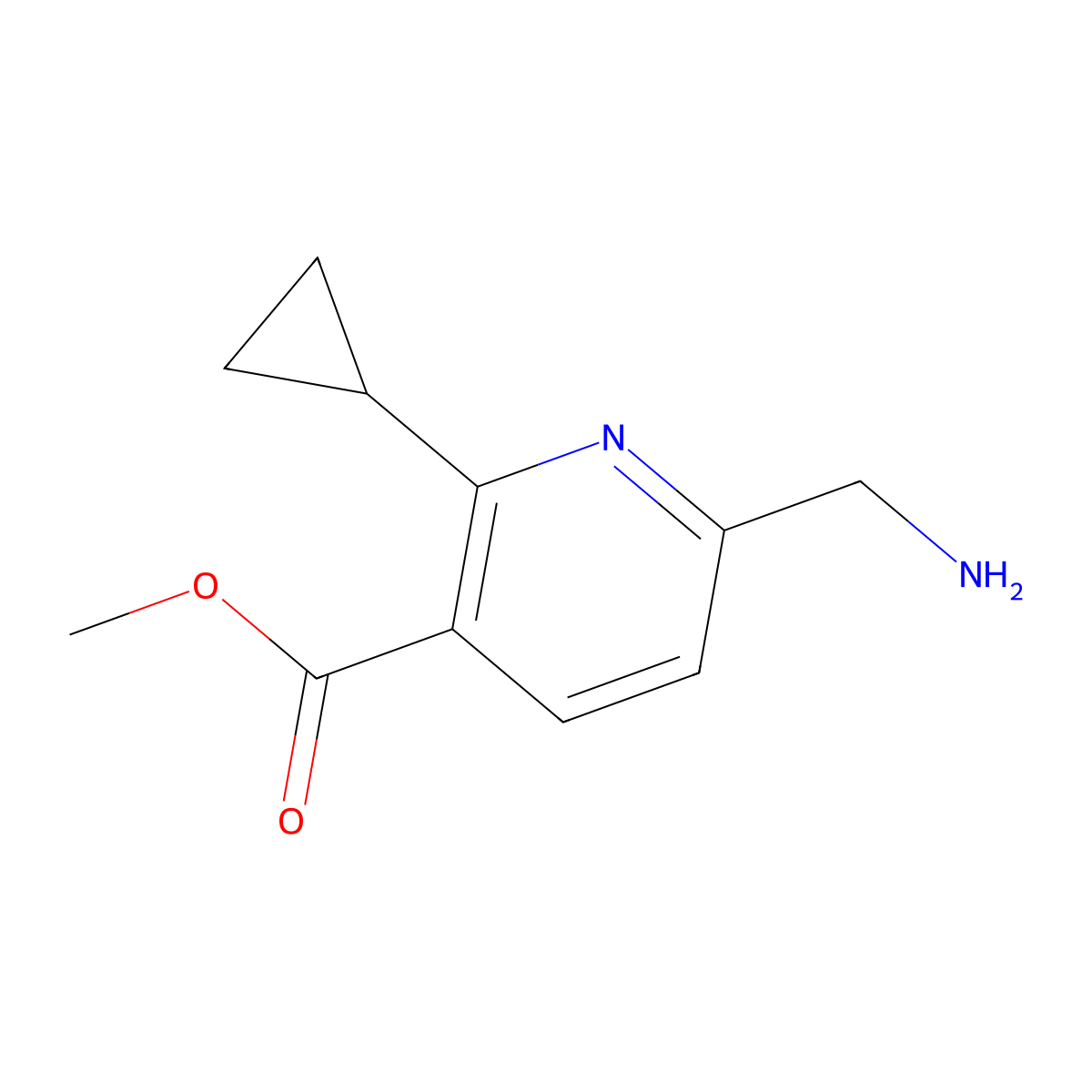 Methyl 6-(aminomethyl)-2-cyclopropylpyridine-3-carboxylate molecular structure, CAS 1444103-40-5