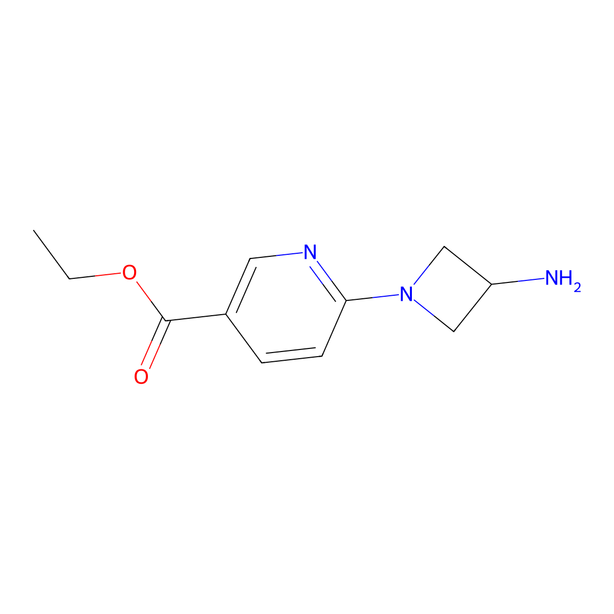 Ethyl 6-(3-aminoazetidin-1-yl)pyridine-3-carboxylate molecular structure, CAS 1444103-43-8