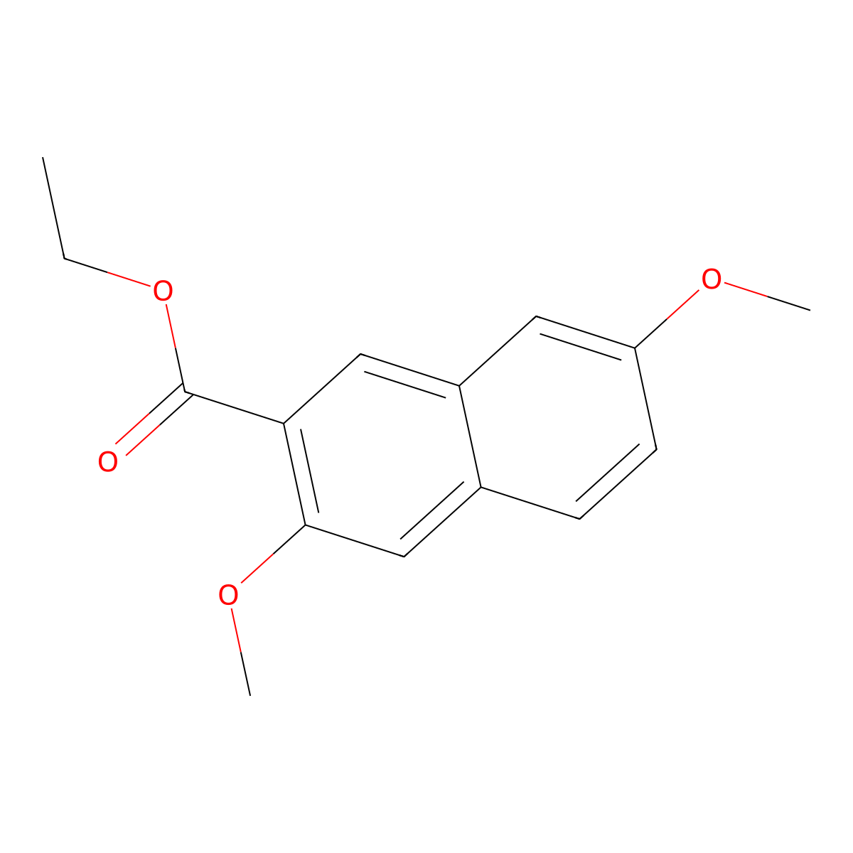 Ethyl 3,7-dimethoxynaphthalene-2-carboxylate molecular structure, CAS 144426-82-4
