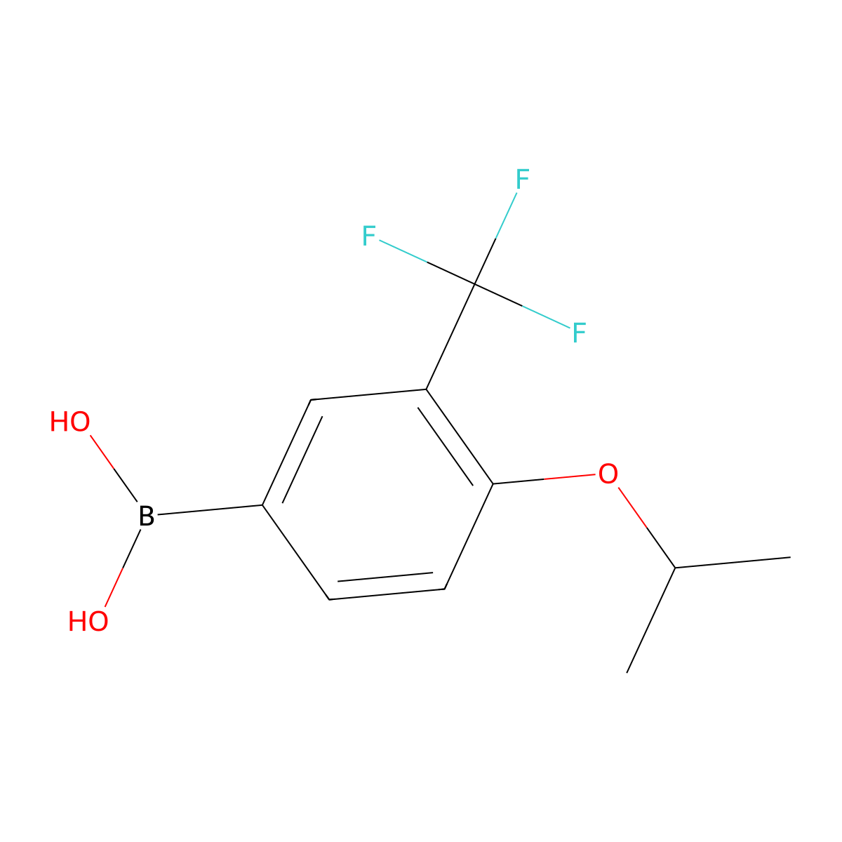 4-Isopropoxy-3-(trifluoromethyl)phenylboronic acid molecular structure, CAS 1444260-43-8