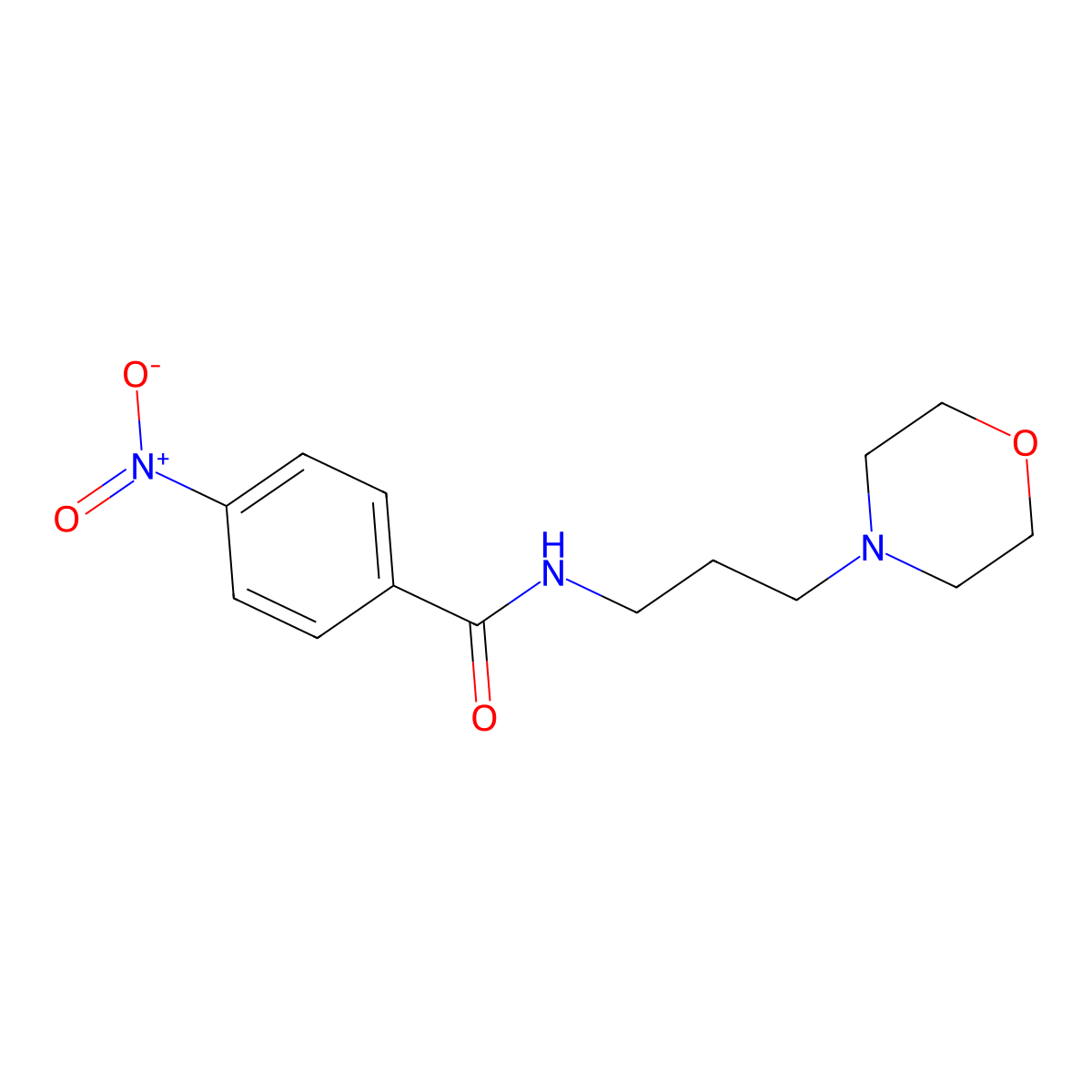 N-(3-morpholin-4-ylpropyl)-4-nitrobenzamide molecular structure, CAS 14443-42-6
