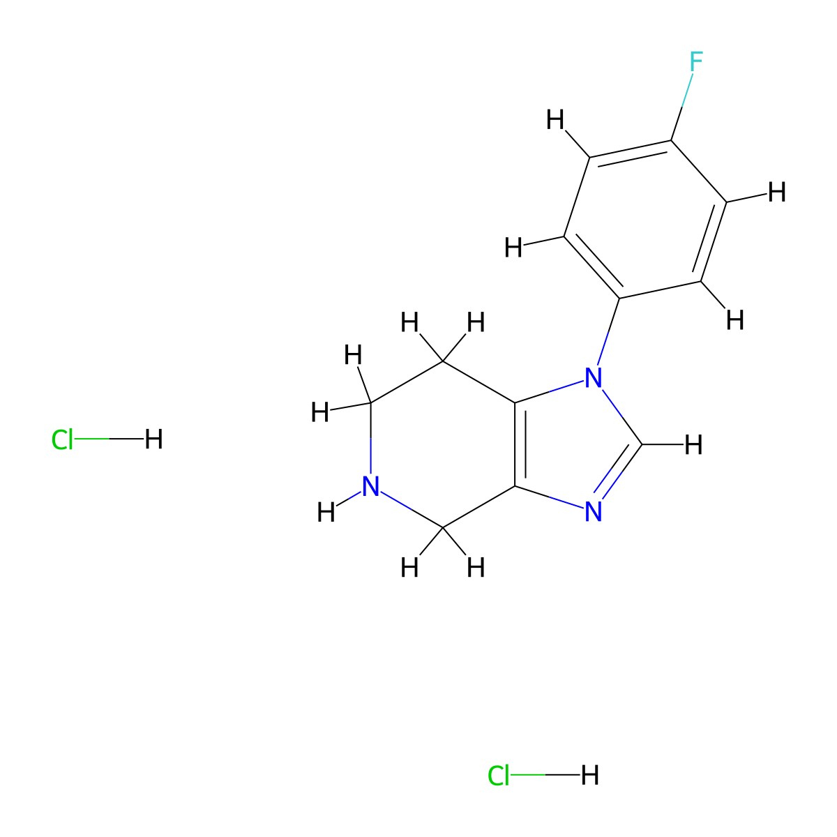 1-(4-fluorophenyl)-1H,4H,5H,6H,7H-imidazo[4,5-c]pyridine dihydrochloride molecular structure, CAS 1444317-03-6