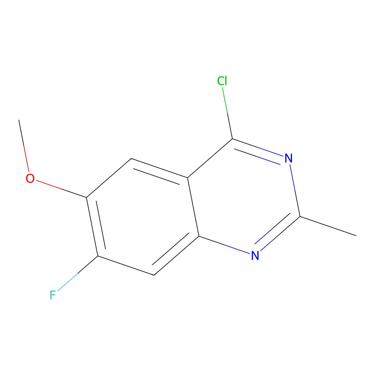 4-Chloro-7-fluoro-6-methoxy-2-methylquinazoline molecular structure, CAS 1444348-44-0
