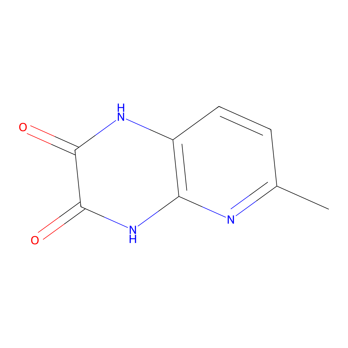 6-Methyl-1,4-dihydropyrido[2,3-b]pyrazine-2,3-dione molecular structure, CAS 144435-06-3
