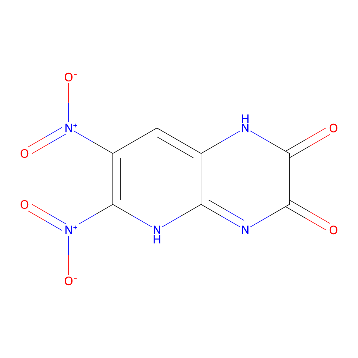 6,7-Dinitro-1,4-dihydropyrido[2,3-b]pyrazine-2,3-dione molecular structure, CAS 144435-10-9
