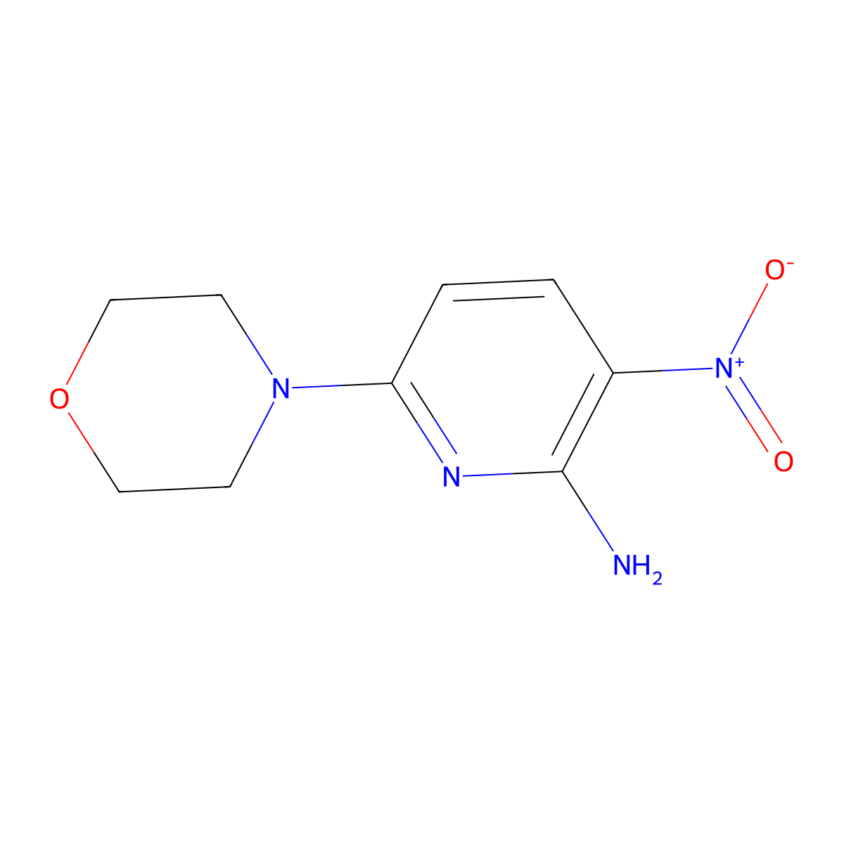 6-Morpholin-4-yl-3-nitro-2-pyridylamine molecular structure, CAS 144435-16-5