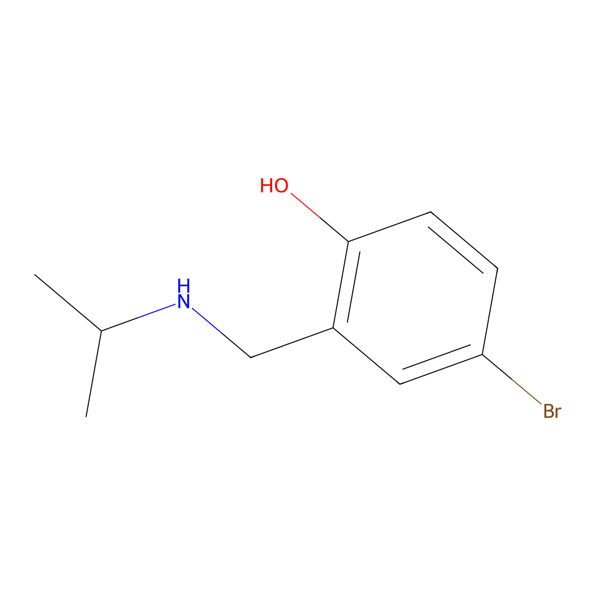 4-Bromo-2-{[(propan-2-yl)amino]methyl}phenol molecular structure, CAS 144435-35-8