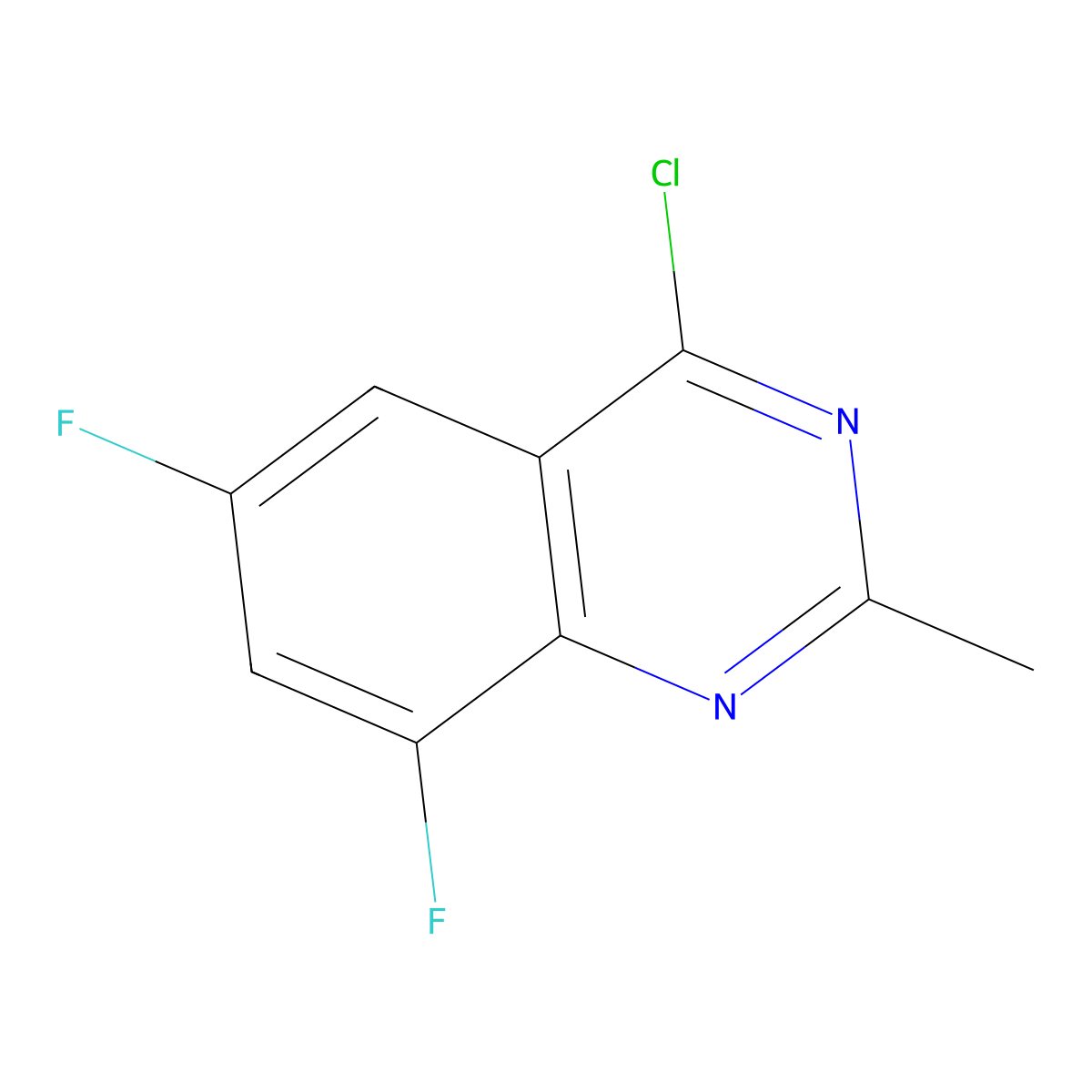 4-Chloro-6,8-difluoro-2-methylquinazoline molecular structure, CAS 1444353-33-6