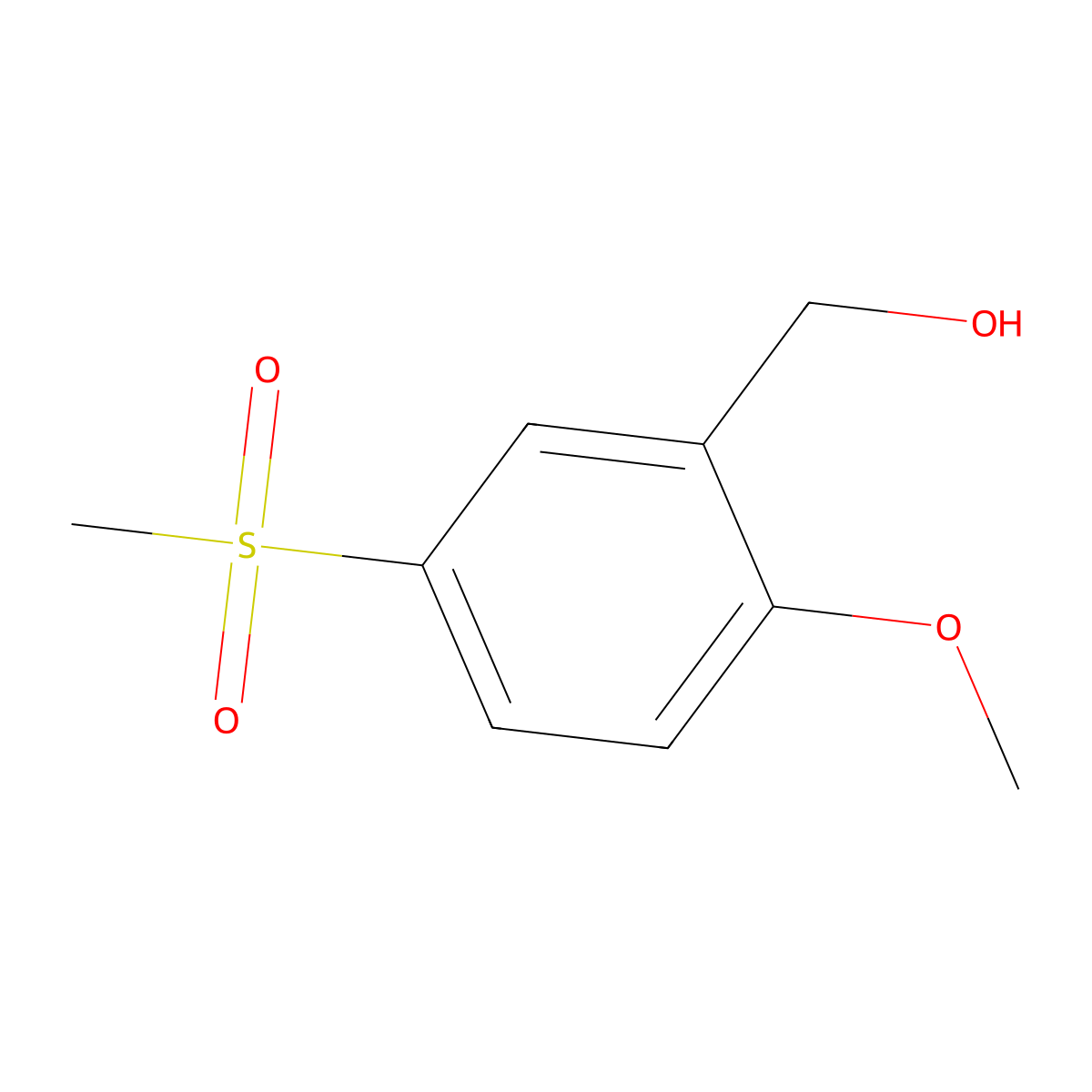 2-Methoxy-5-(methylsulfonyl)benzenemethanol molecular structure, CAS 1444384-86-4