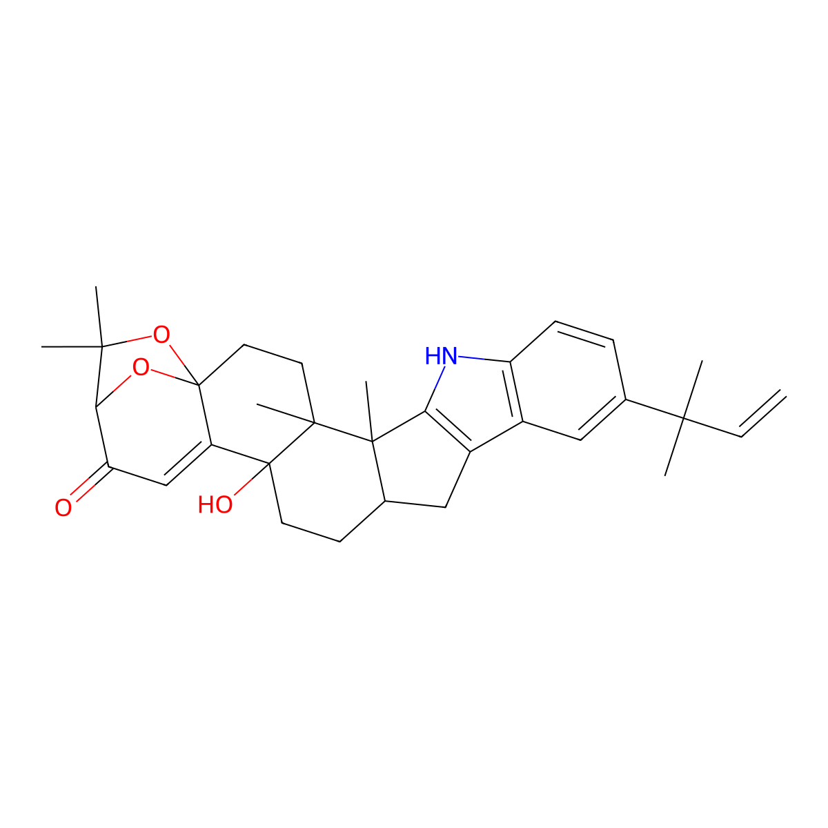 beta-Aflatrem molecular structure, CAS 144446-23-1