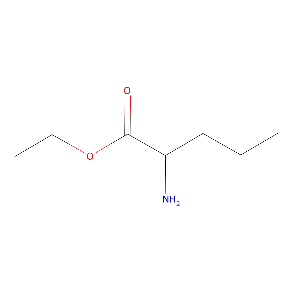 ethyl (2R)-2-aminopentanoate molecular structure, CAS 144447-82-5