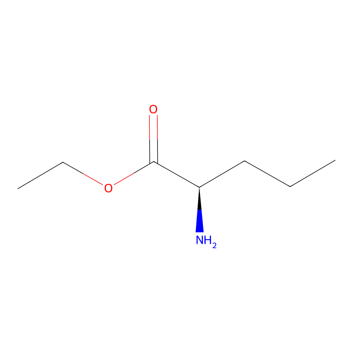 ethyl (2R)-2-aminopentanoate molecular structure, CAS 144447-82-5