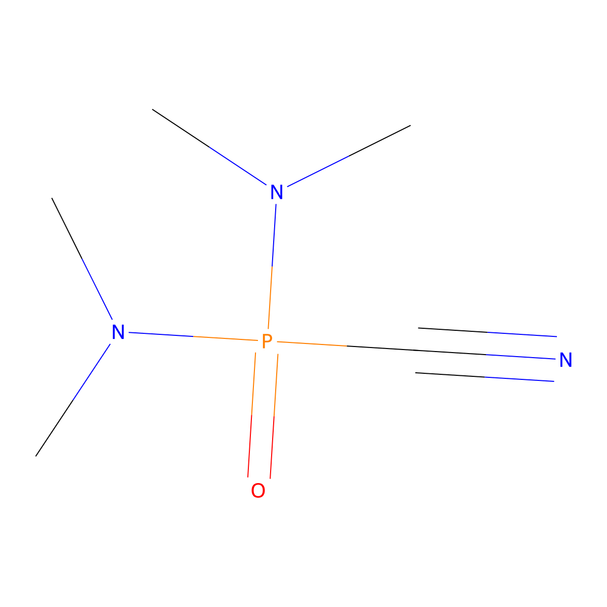 Phosphorocyanidic diamide, tetramethyl- molecular structure, CAS 14445-60-4
