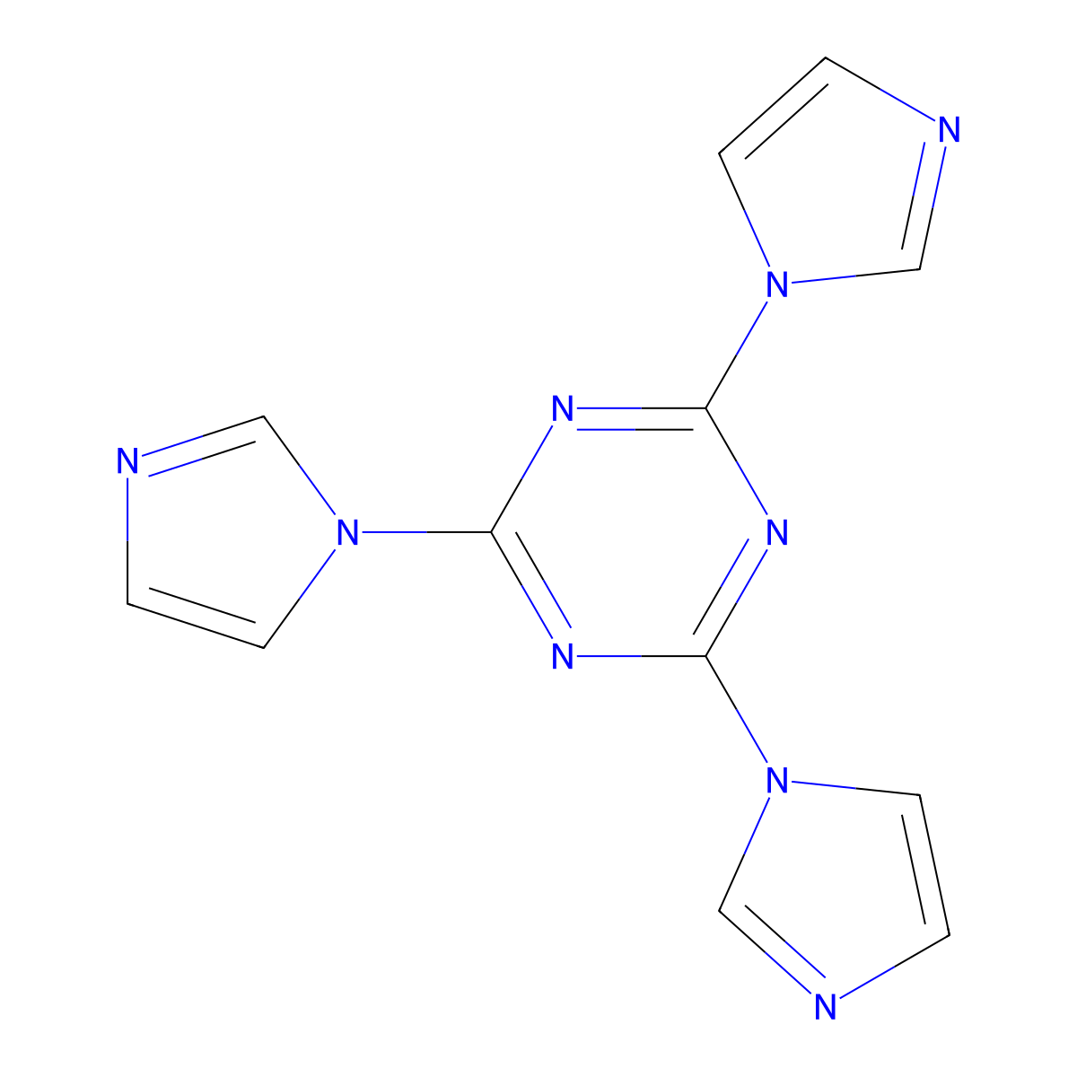 2,4,6-Tri(1H-imidazol-1-yl)-1,3,5-triazine molecular structure, CAS 14445-75-1