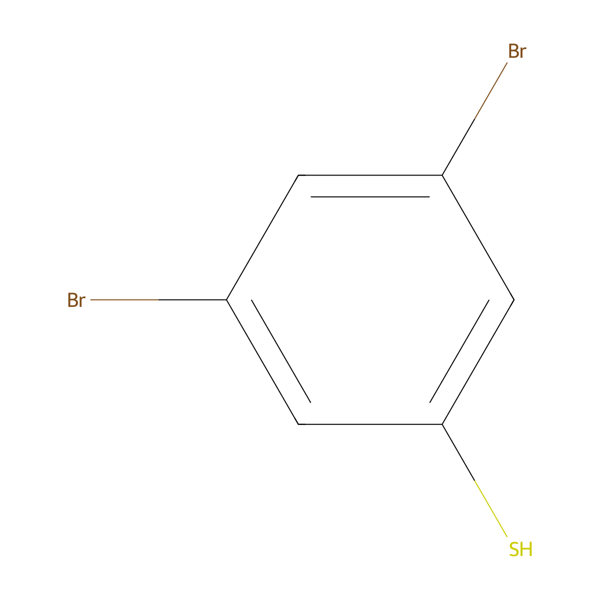3,5-Dibromobenzenethiol molecular structure, CAS 144450-51-1