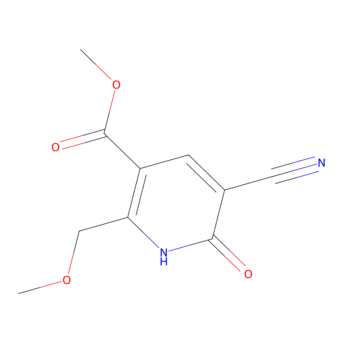 Methyl 5-Cyano-2-(methoxymethyl)-6-oxo-1,6-dihydropyridine-3-carboxylate molecular structure, CAS 144456-82-6