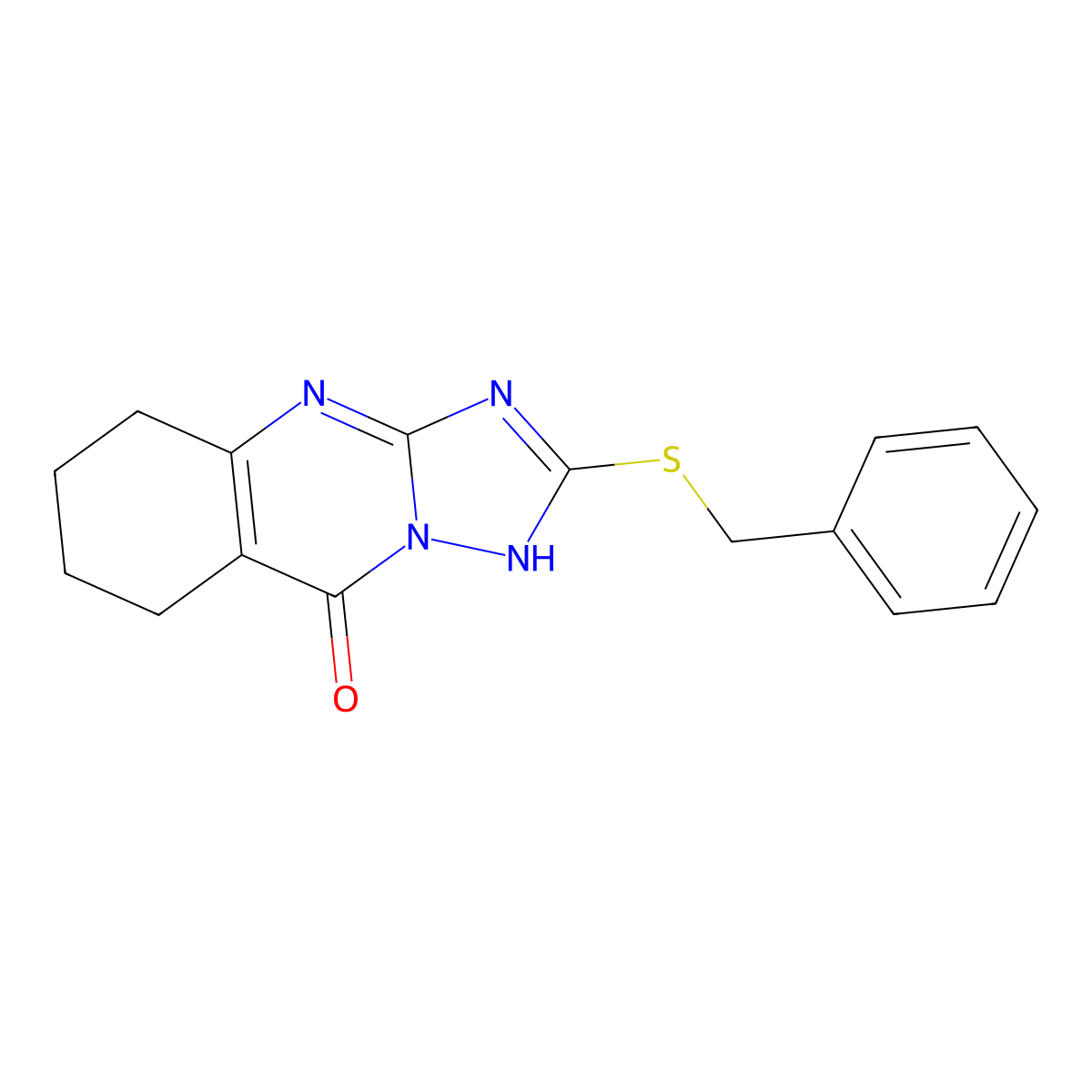 2-(Benzylsulfanyl)-5,6,7,8-tetrahydro[1,2,4]triazolo[5,1-b]quinazolin-9-ol molecular structure, CAS 144457-60-3