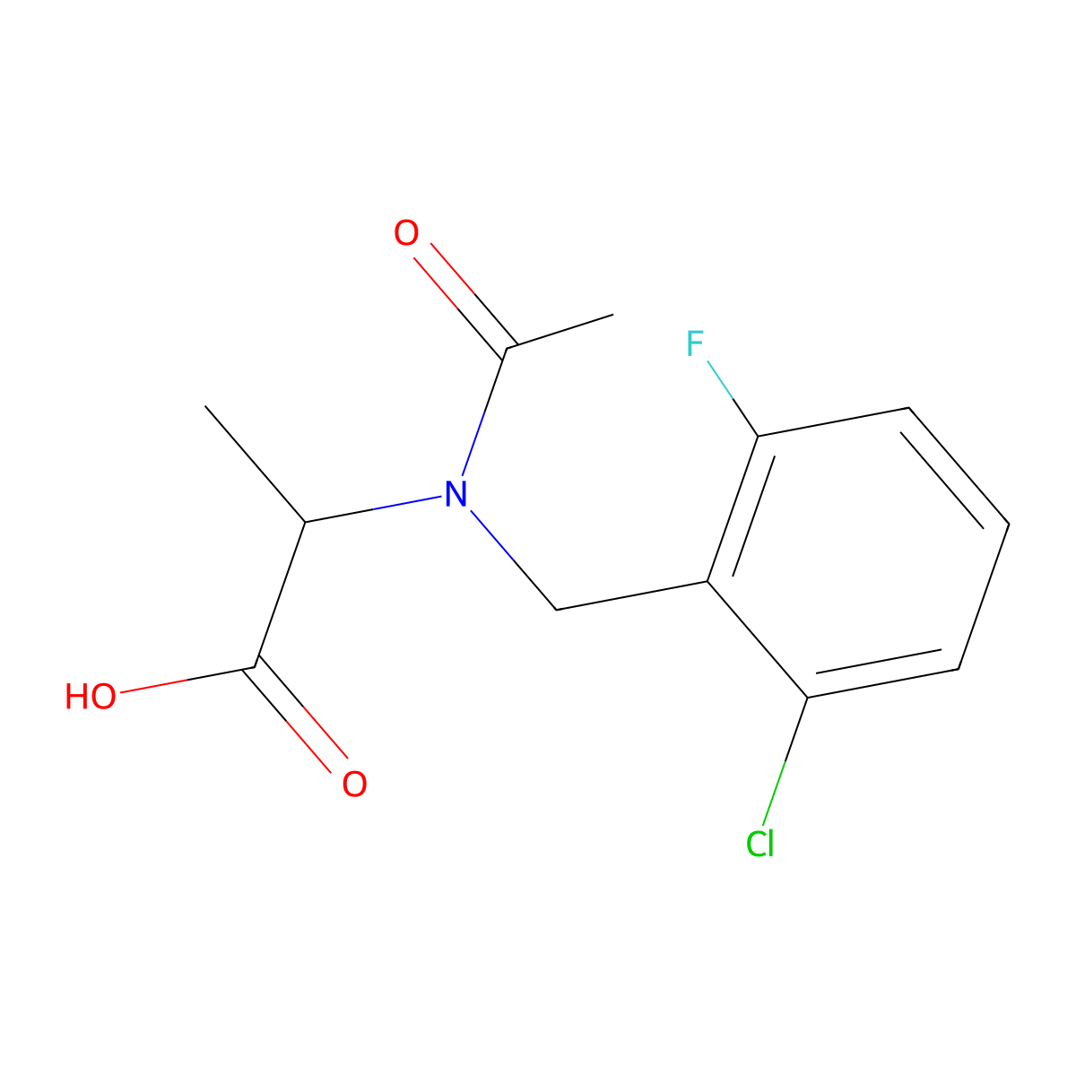 2-{N-[(2-chloro-6-fluorophenyl)methyl]acetamido}propanoic acid molecular structure, CAS 1444585-08-3