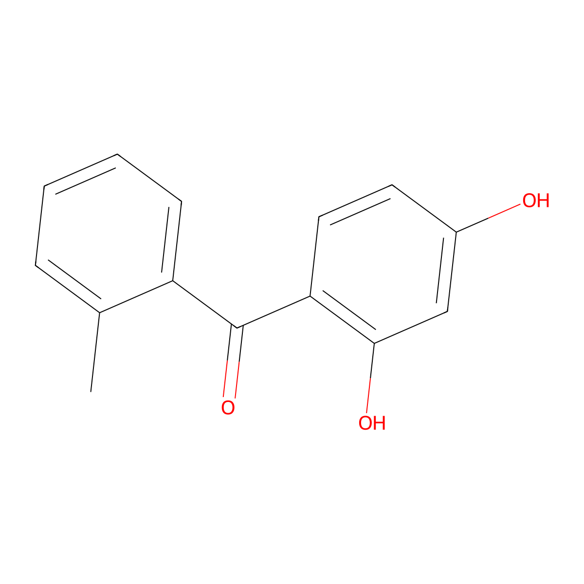 Methanone, (2,4-dihydroxyphenyl)(2-methylphenyl)- molecular structure, CAS 14446-07-2