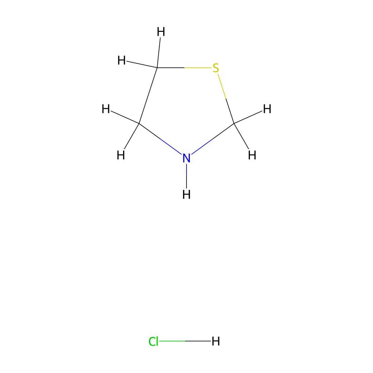 Thiazolidine hydrochloride molecular structure, CAS 14446-47-0