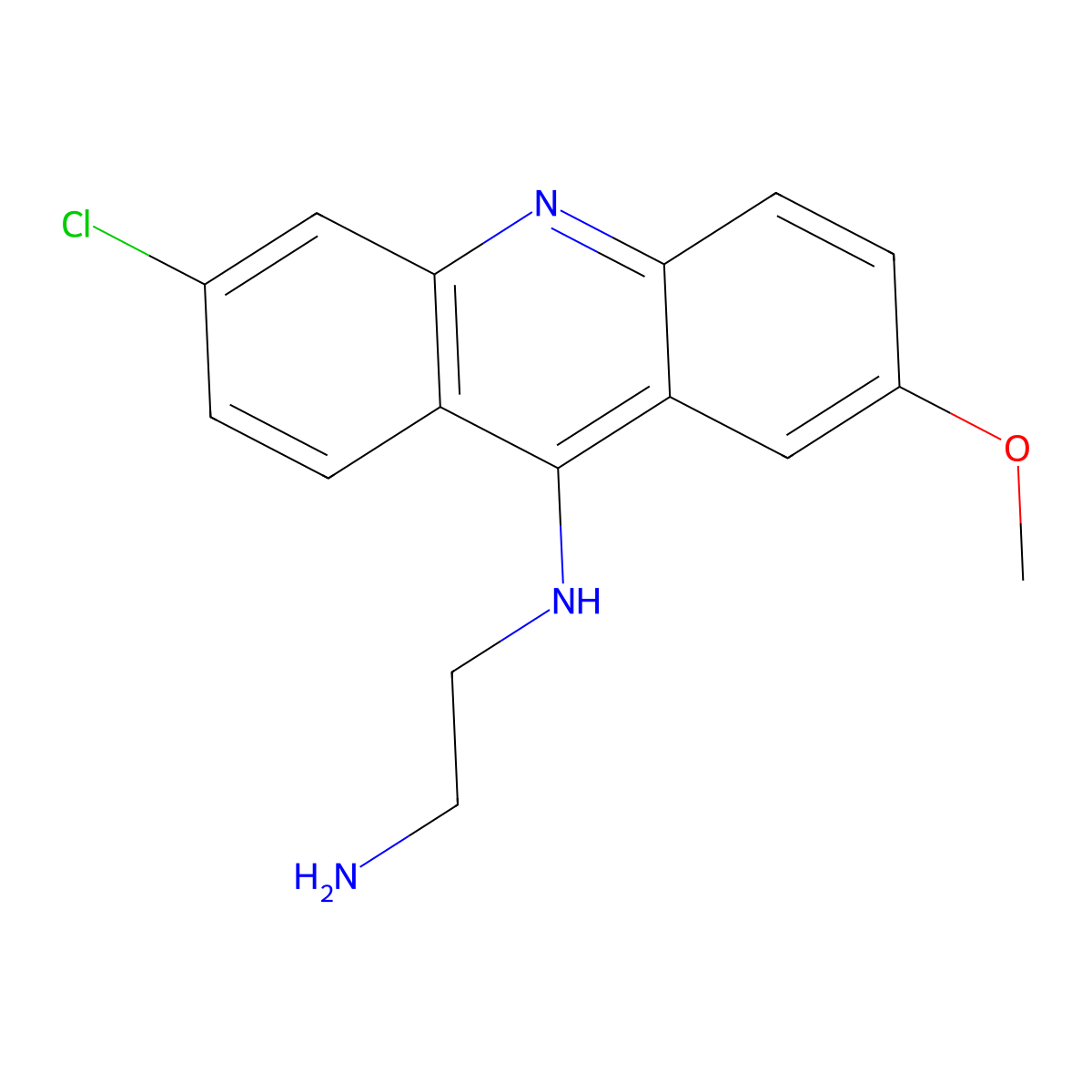 N'-(6-chloro-2-methoxy-acridin-9-yl)ethane-1,2-diamine molecular structure, CAS 14446-60-7