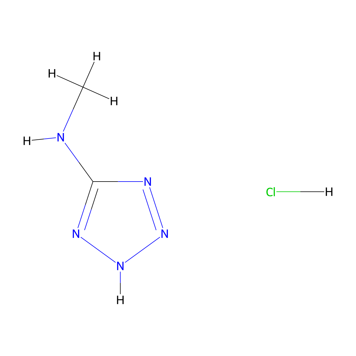 N-methyl-1H-1,2,3,4-tetrazol-5-amine hydrochloride molecular structure, CAS 1444604-63-0