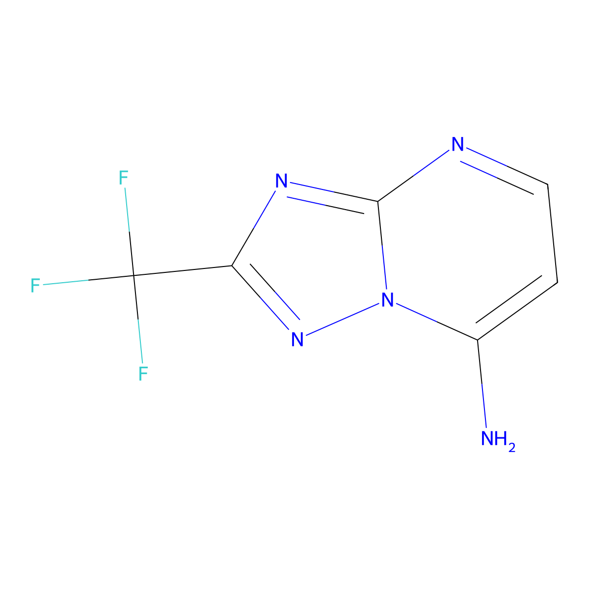 2-(Trifluoromethyl)-[1,2,4]triazolo[1,5-a]pyrimidin-7-amine molecular structure, CAS 1444605-49-5