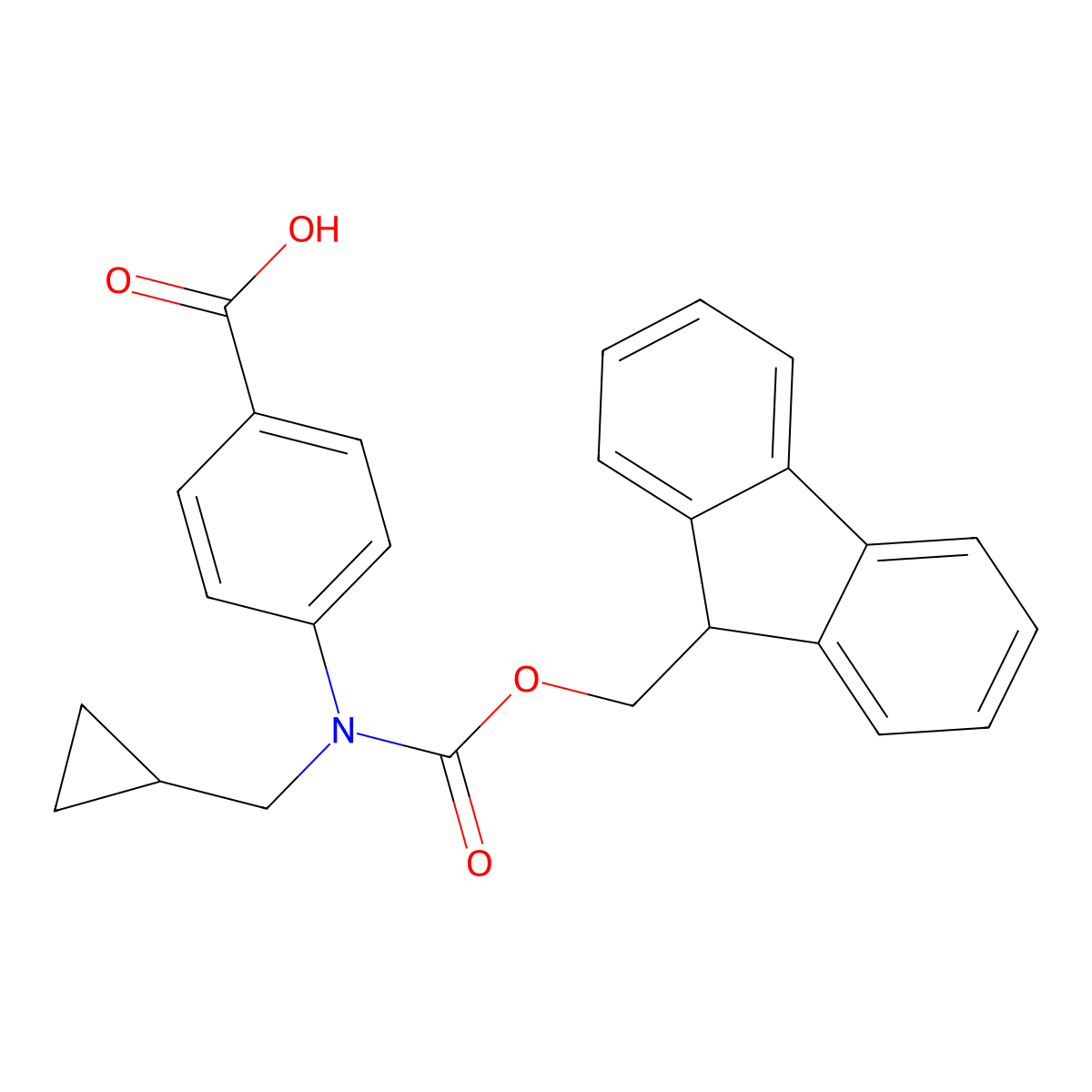 4-[(cyclopropylmethyl)({[(9H-fluoren-9-yl)methoxy]carbonyl})amino]benzoic acid molecular structure, CAS 1444605-51-9