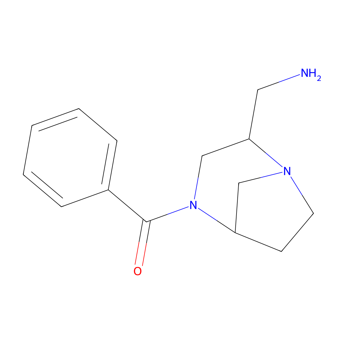 {4-Benzoyl-1,4-diazabicyclo[3.2.1]octan-2-yl}methanamine molecular structure, CAS 1444613-99-3
