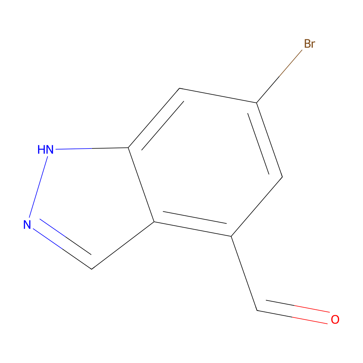 6-bromo-1H-indazole-4-carbaldehyde molecular structure, CAS 1444616-24-3