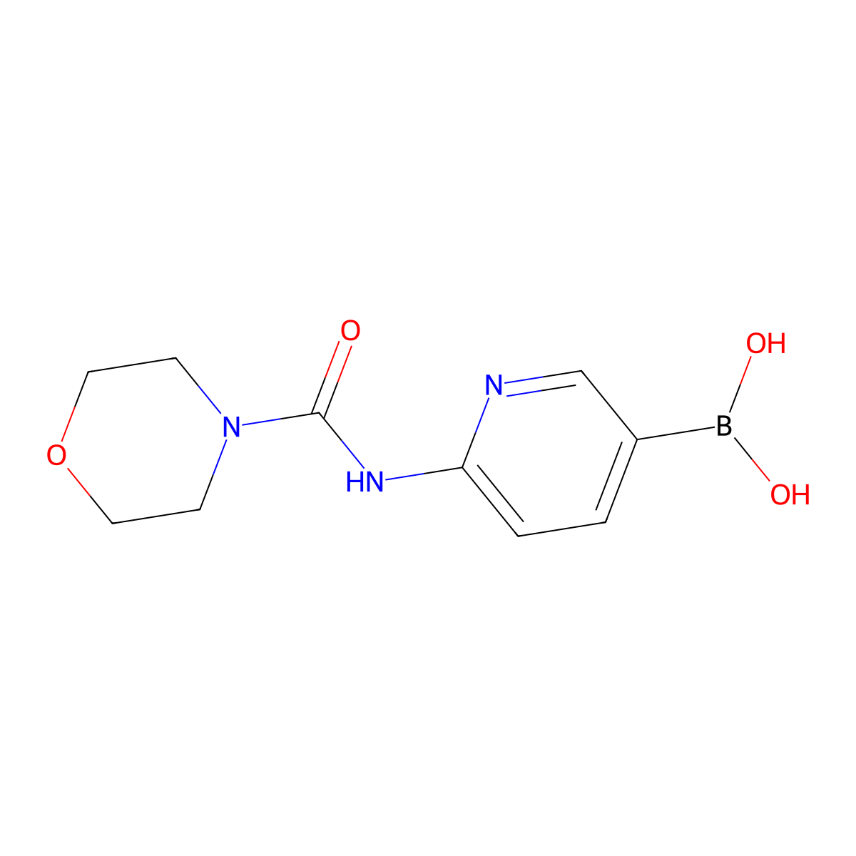 (6-(Morpholine-4-carboxamido)pyridin-3-yl)boronic acid molecular structure, CAS 1444624-20-7