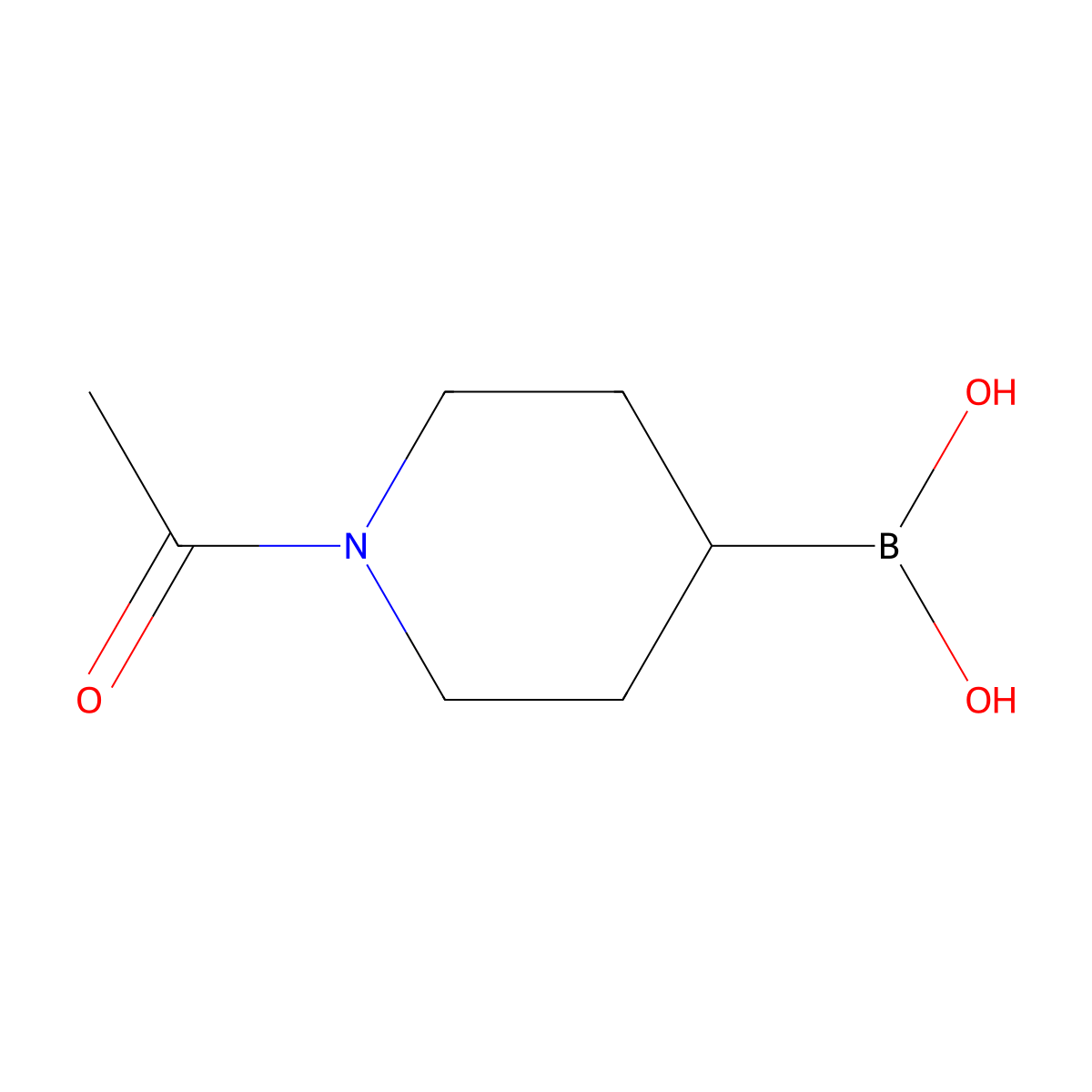 (1-Acetylpiperidin-4-yl)boronic acid molecular structure, CAS 1444624-62-7