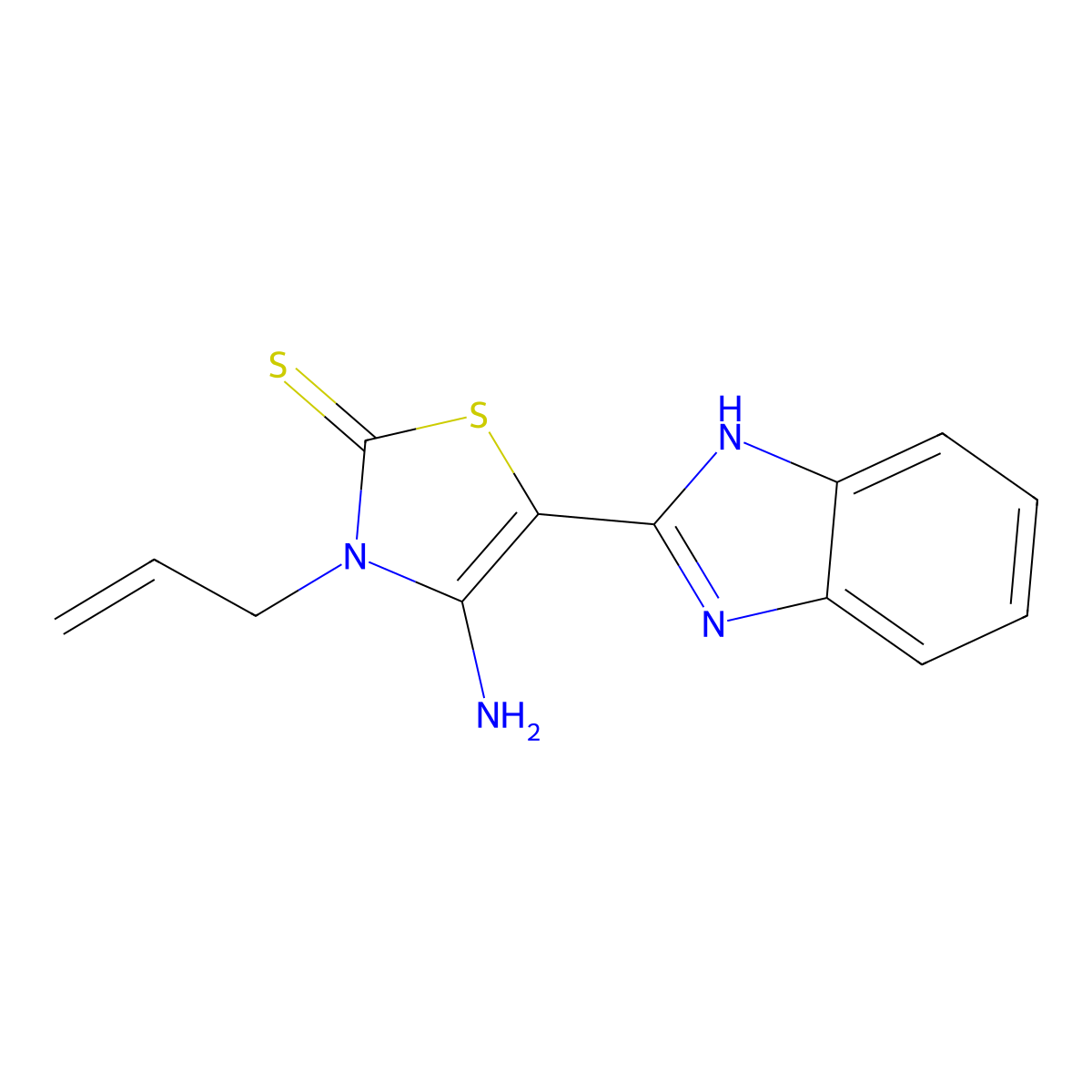4-amino-5-(1H-benzimidazol-2-yl)-3-prop-2-enyl-1,3-thiazole-2-thione molecular structure, CAS 144464-15-3