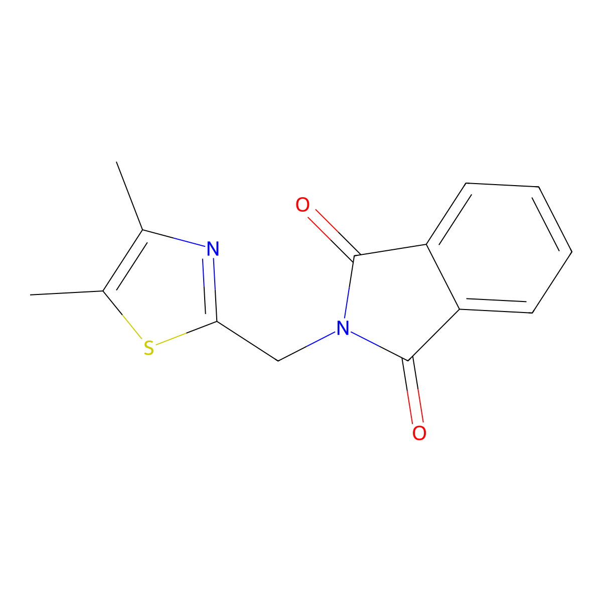 2-[(Dimethyl-1,3-thiazol-2-yl)methyl]-2,3-dihydro-1H-isoindole-1,3-dione molecular structure, CAS 1444694-56-7