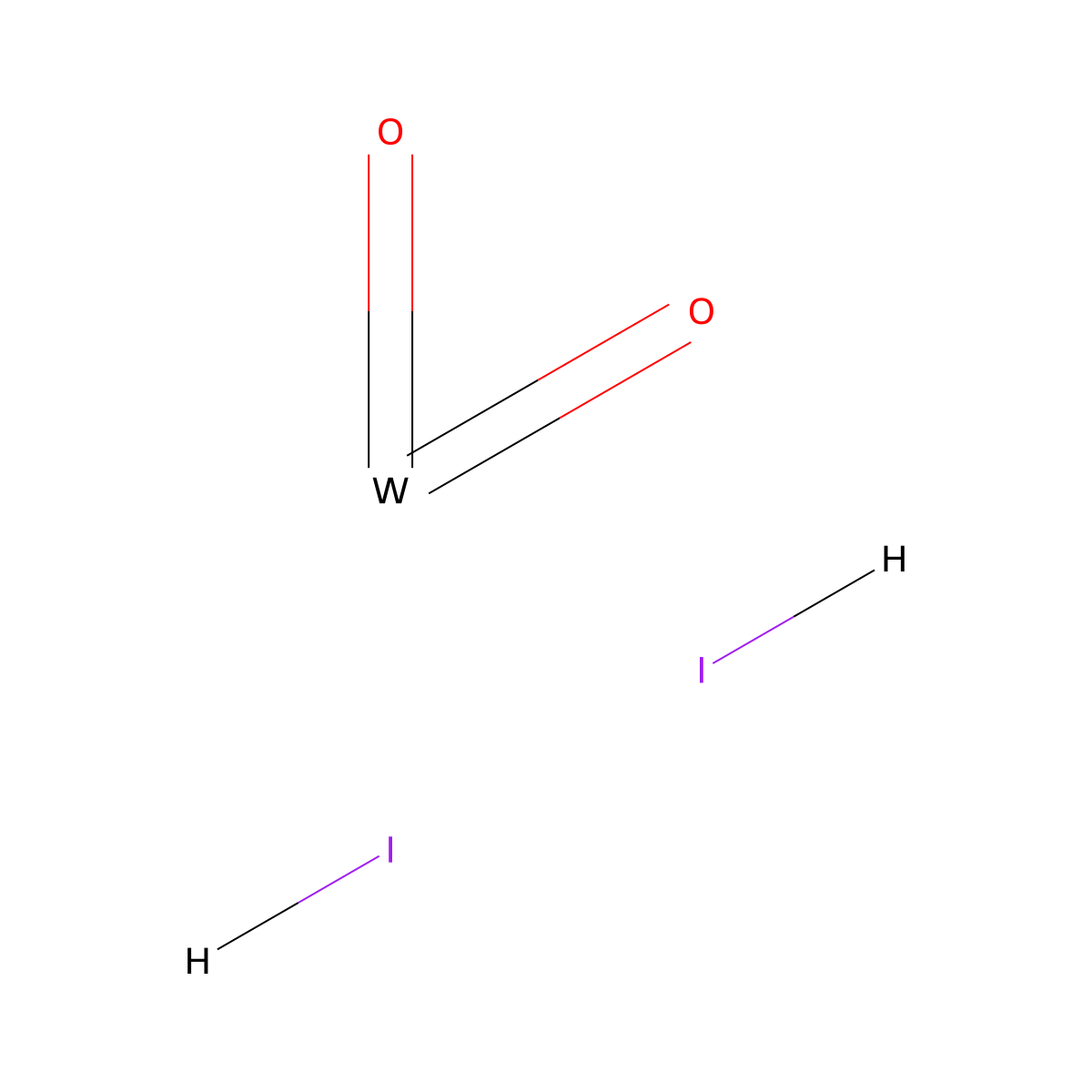 Tungsten diiodide dioxide molecular structure, CAS 14447-89-3