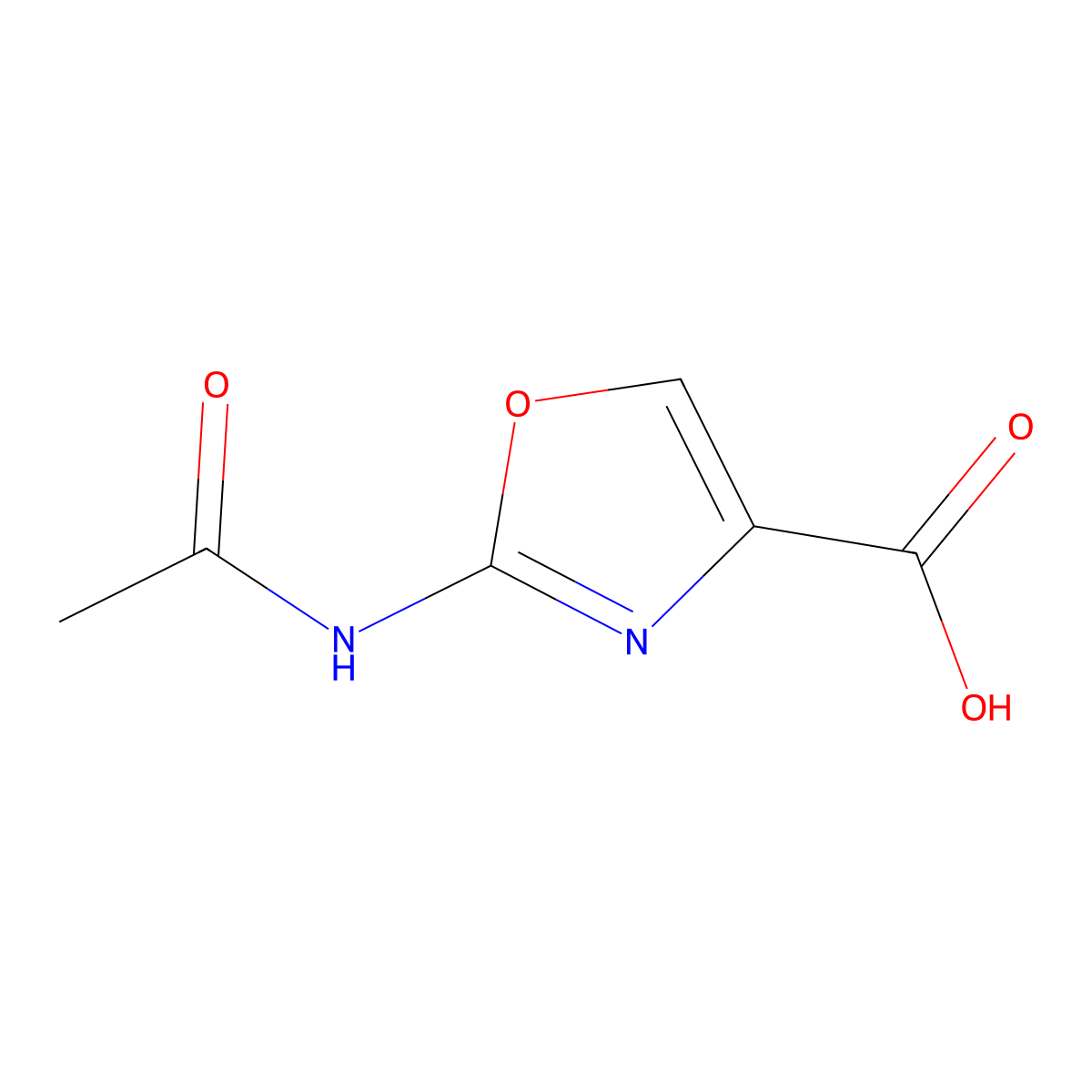 2-Acetamidooxazole-4-carboxylic acid molecular structure, CAS 1444781-09-2