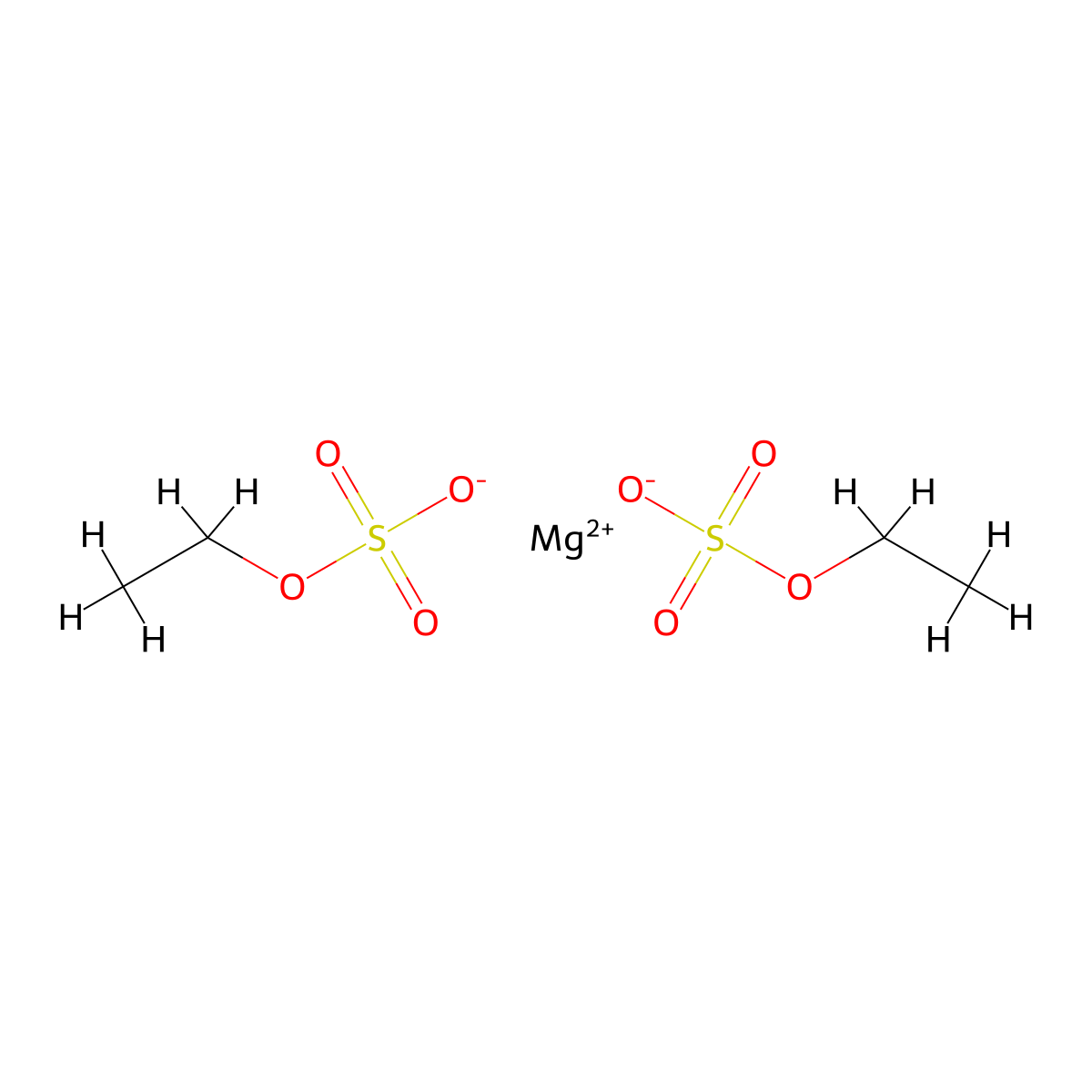 ethyl hydrogen sulphate, magnesium salt molecular structure, CAS 14448-64-7