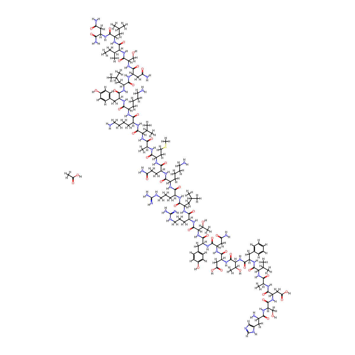 Aviptadil Acetate molecular structure, CAS 1444827-29-5