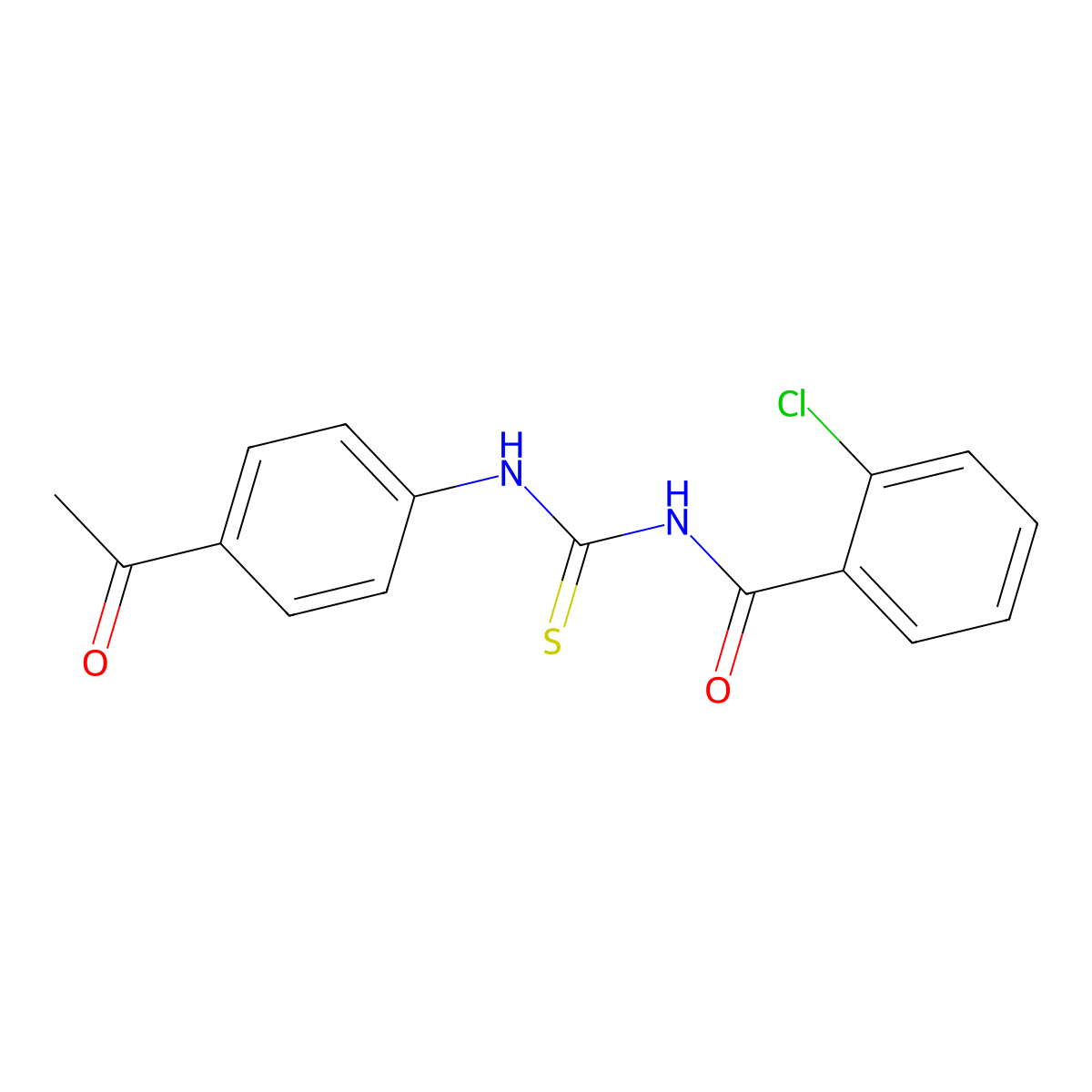 N-[(4-acetylphenyl)carbamothioyl]-2-chlorobenzamide molecular structure, CAS 144487-36-5