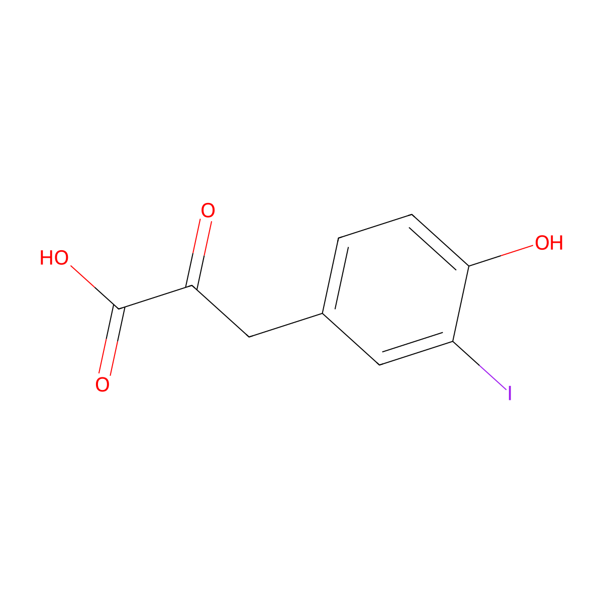 3-(4-Hydroxy-3-iodophenyl)-2-oxopropanoic acid molecular structure, CAS 14449-07-1