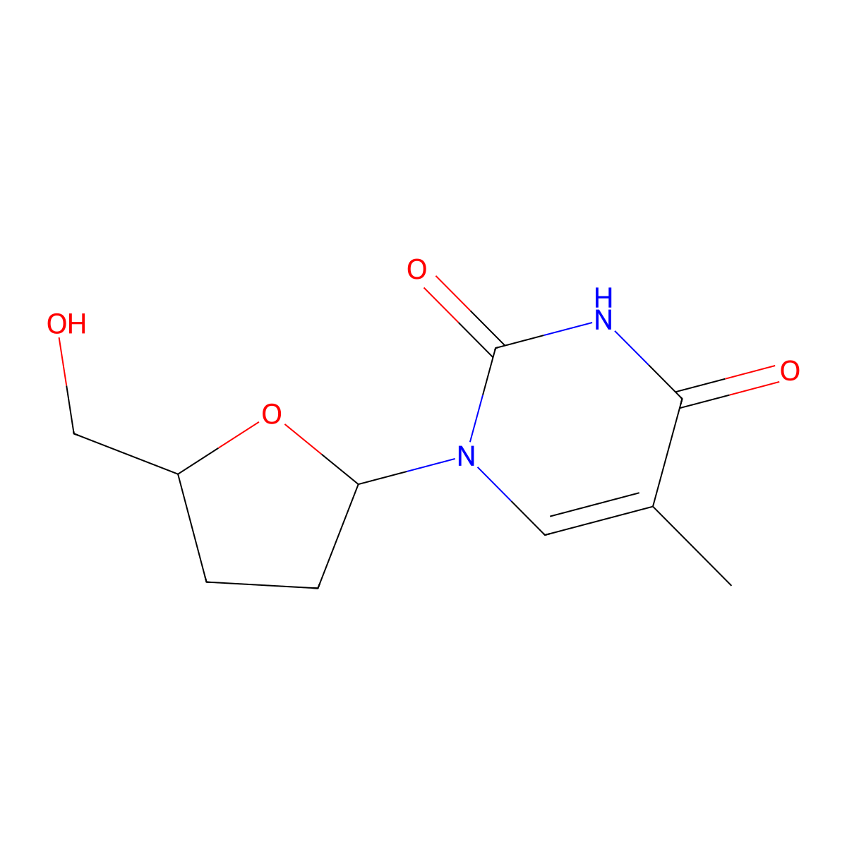 3'-Deoxy-L-thymidine molecular structure, CAS 144490-02-8