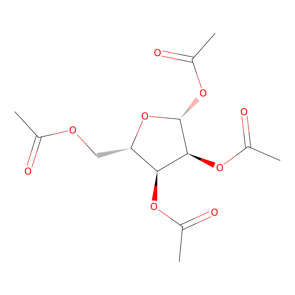 (2R,3S,4S,5S)-5-(acetoxymethyl)tetrahydrofuran-2,3,4-triyl triacetate molecular structure, CAS 144490-03-9