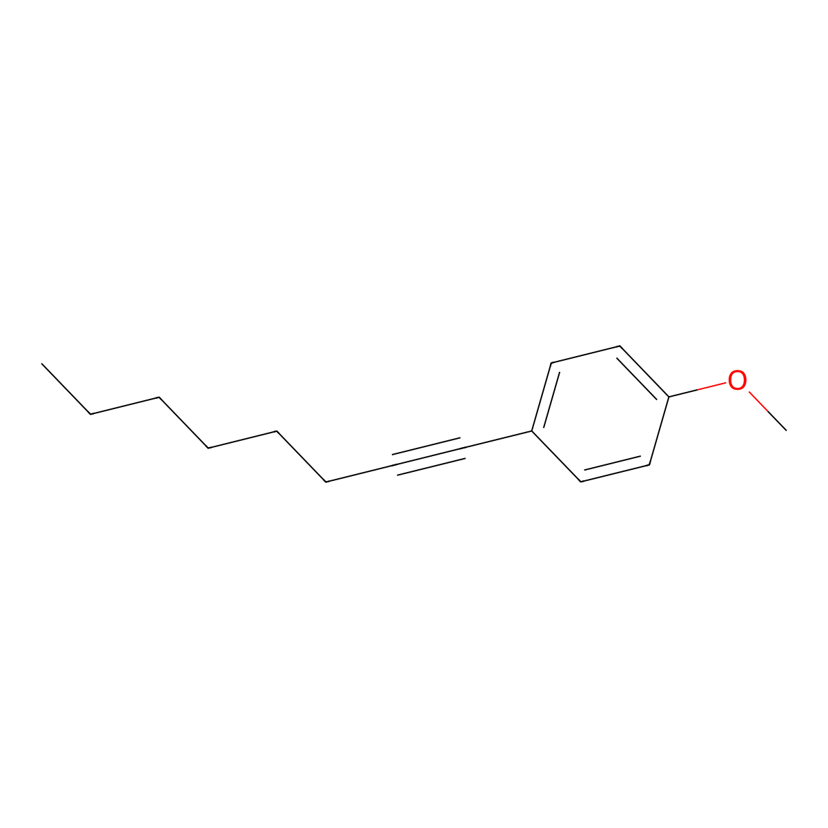 Benzene, 1-methoxy-4-(1-octynyl)- molecular structure, CAS 144493-14-1