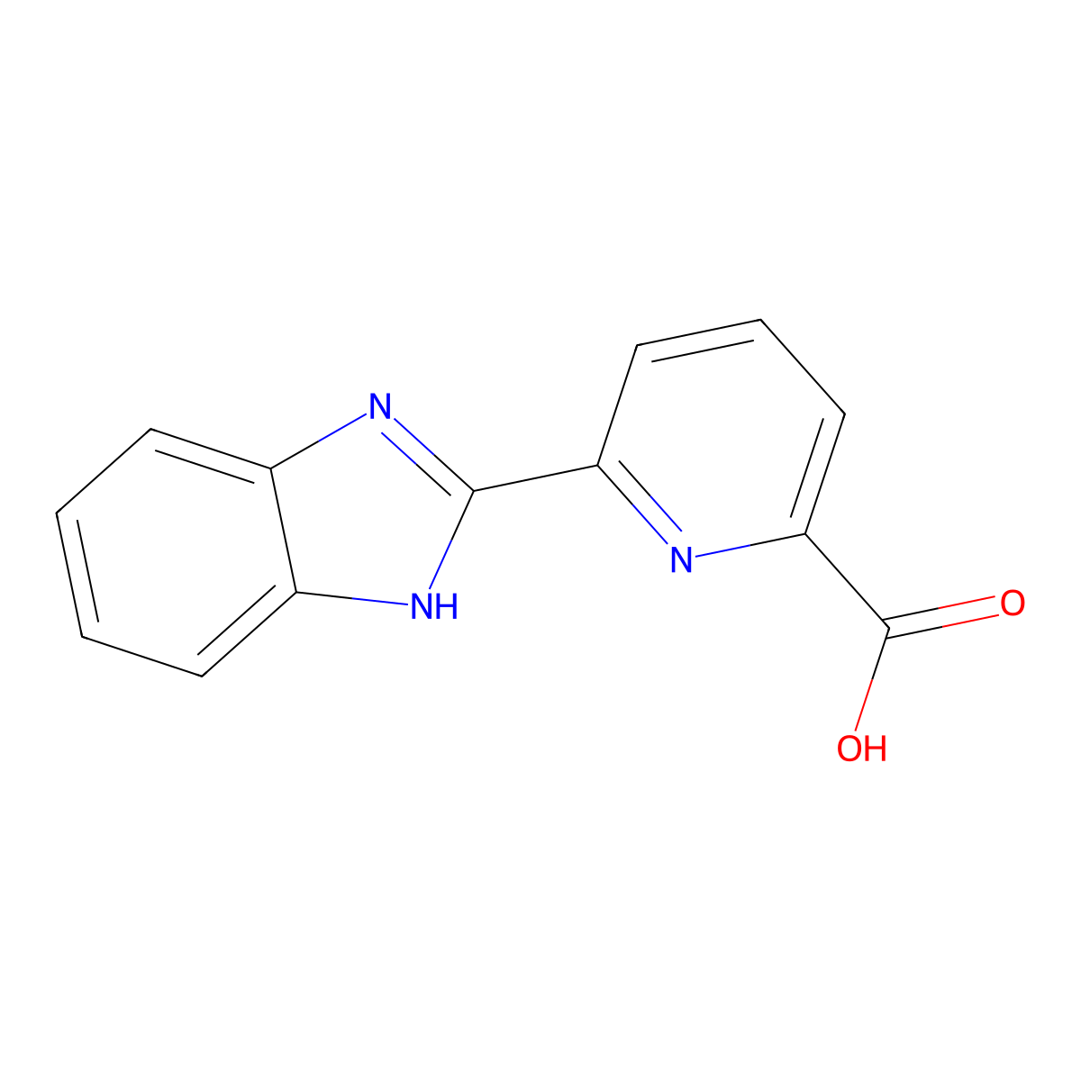 6-(2-Benzimidazolyl)pyridine-2-carboxylic acid molecular structure, CAS 144493-38-9