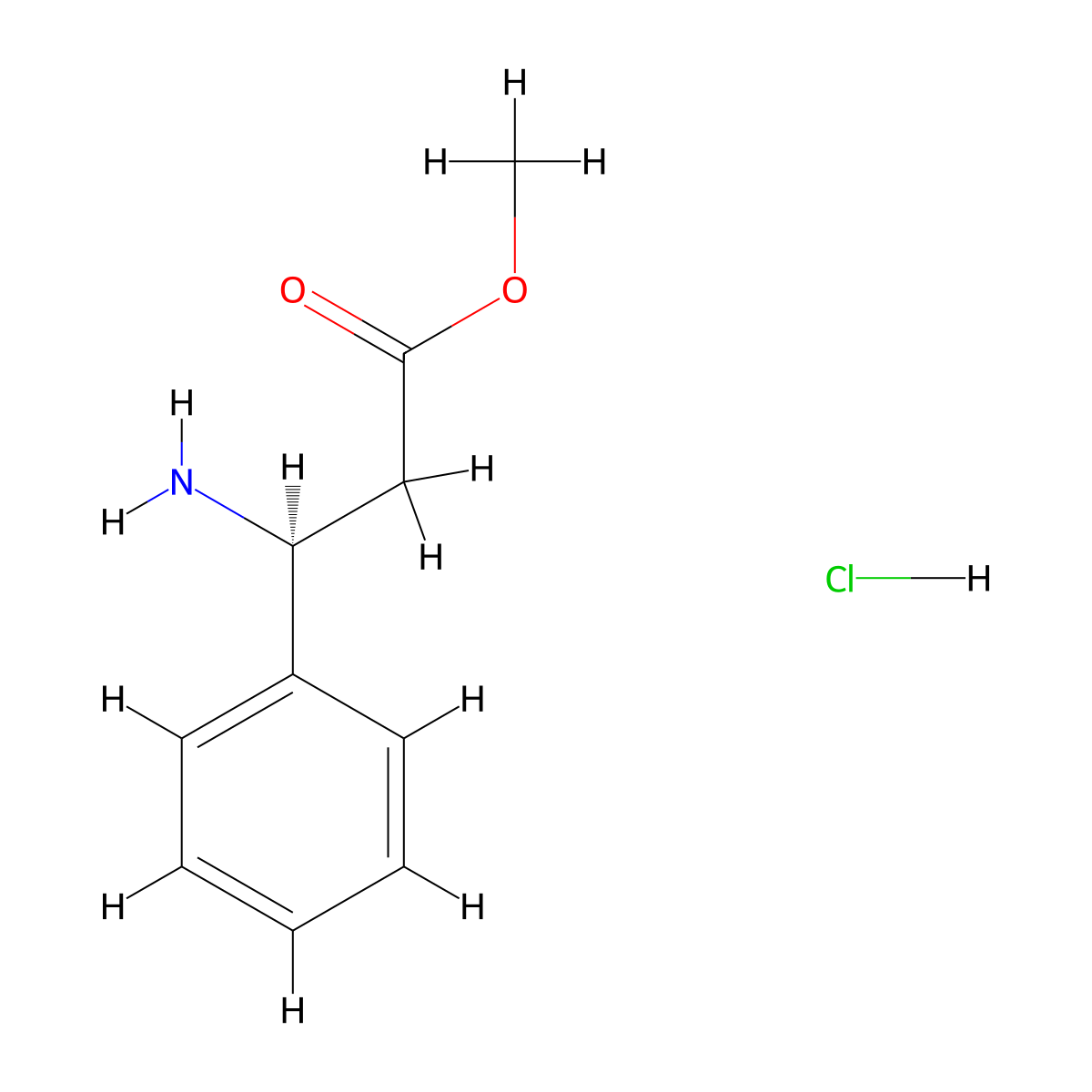 Methyl (S)-3-phenyl-beta-alaninate hydrochloride molecular structure, CAS 144494-72-4