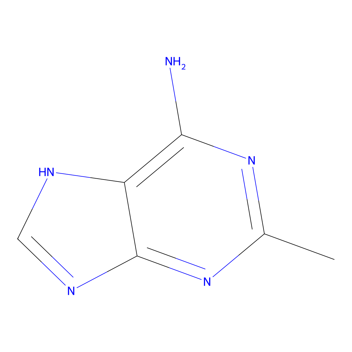 2-Methyladenine molecular structure, CAS 1445-08-5