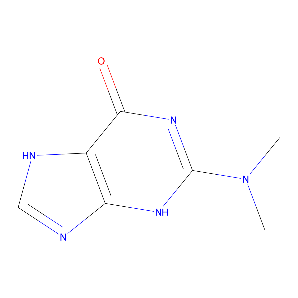 2-(dimethylamino)-3,7-dihydropurin-6-one molecular structure, CAS 1445-15-4